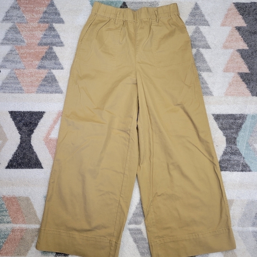 J. Crew Wide Leg Pull On Chino Pants Large Tall / Long Length